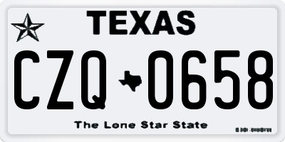 TX license plate CZQ0658