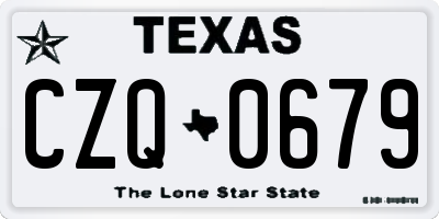 TX license plate CZQ0679