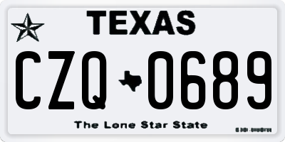 TX license plate CZQ0689
