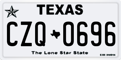 TX license plate CZQ0696