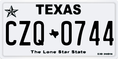 TX license plate CZQ0744