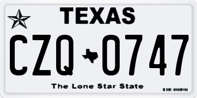 TX license plate CZQ0747
