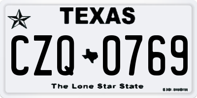 TX license plate CZQ0769