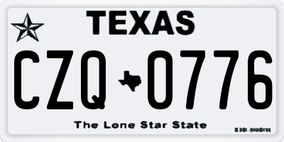 TX license plate CZQ0776