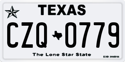 TX license plate CZQ0779