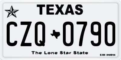TX license plate CZQ0790