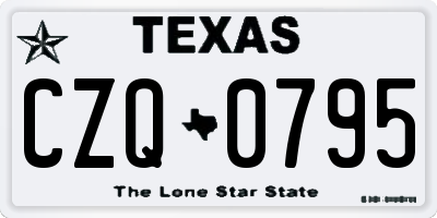 TX license plate CZQ0795