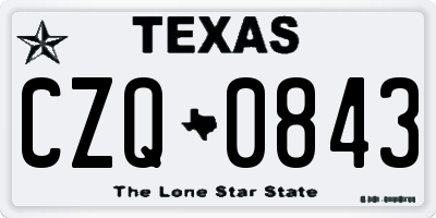 TX license plate CZQ0843