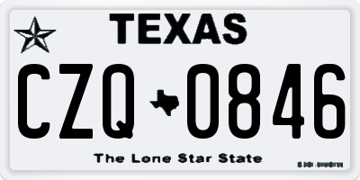 TX license plate CZQ0846