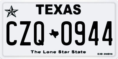 TX license plate CZQ0944
