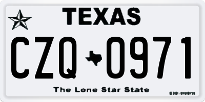 TX license plate CZQ0971