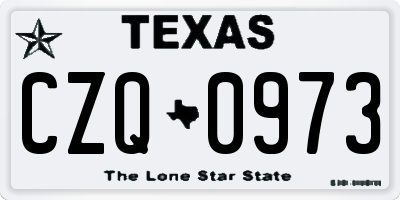 TX license plate CZQ0973