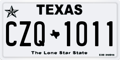 TX license plate CZQ1011