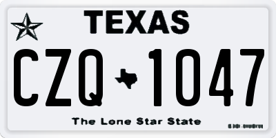 TX license plate CZQ1047