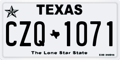 TX license plate CZQ1071