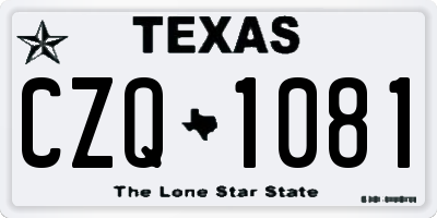 TX license plate CZQ1081