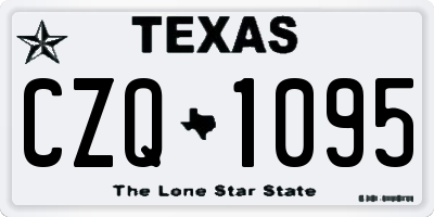 TX license plate CZQ1095