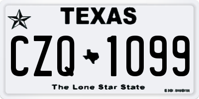 TX license plate CZQ1099