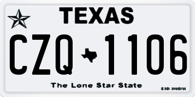 TX license plate CZQ1106