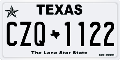 TX license plate CZQ1122
