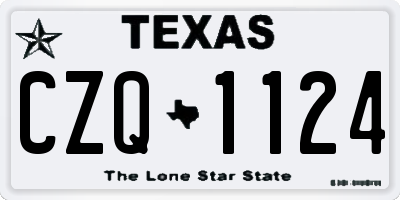 TX license plate CZQ1124