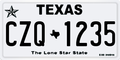 TX license plate CZQ1235