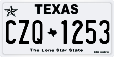 TX license plate CZQ1253