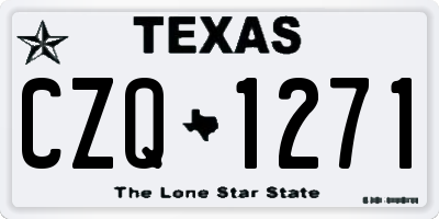 TX license plate CZQ1271