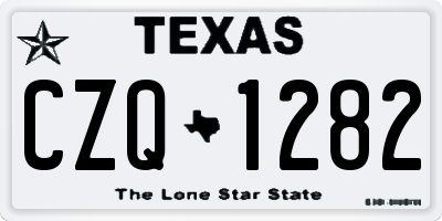 TX license plate CZQ1282