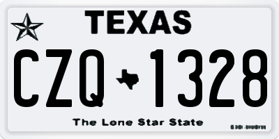 TX license plate CZQ1328