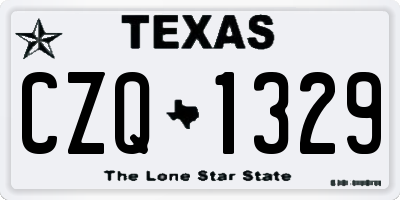 TX license plate CZQ1329