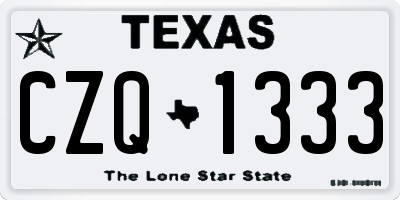 TX license plate CZQ1333