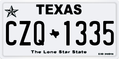 TX license plate CZQ1335