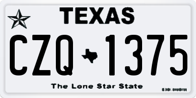 TX license plate CZQ1375