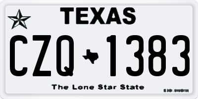 TX license plate CZQ1383