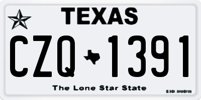 TX license plate CZQ1391
