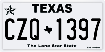 TX license plate CZQ1397