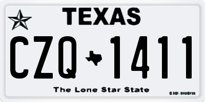 TX license plate CZQ1411