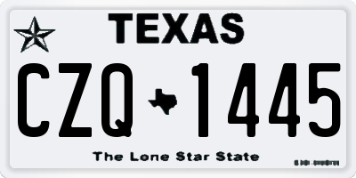 TX license plate CZQ1445