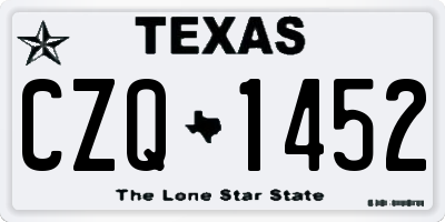 TX license plate CZQ1452