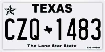 TX license plate CZQ1483