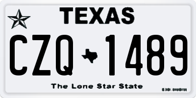 TX license plate CZQ1489