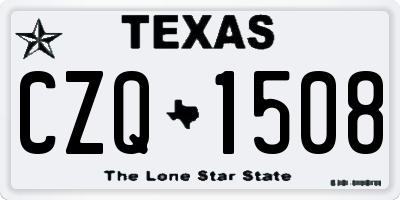 TX license plate CZQ1508