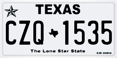 TX license plate CZQ1535