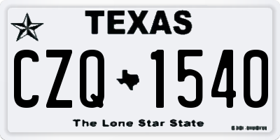 TX license plate CZQ1540