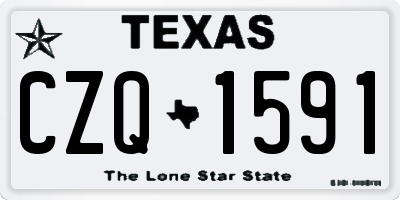 TX license plate CZQ1591