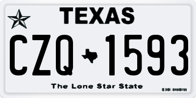 TX license plate CZQ1593