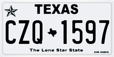 TX license plate CZQ1597