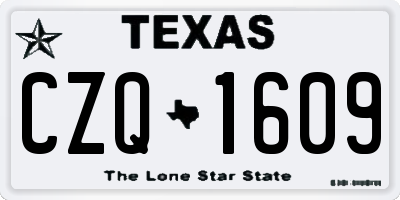 TX license plate CZQ1609