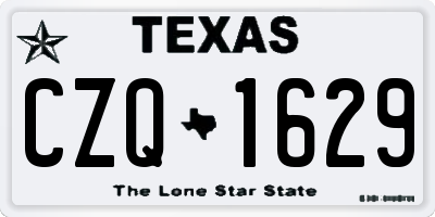 TX license plate CZQ1629